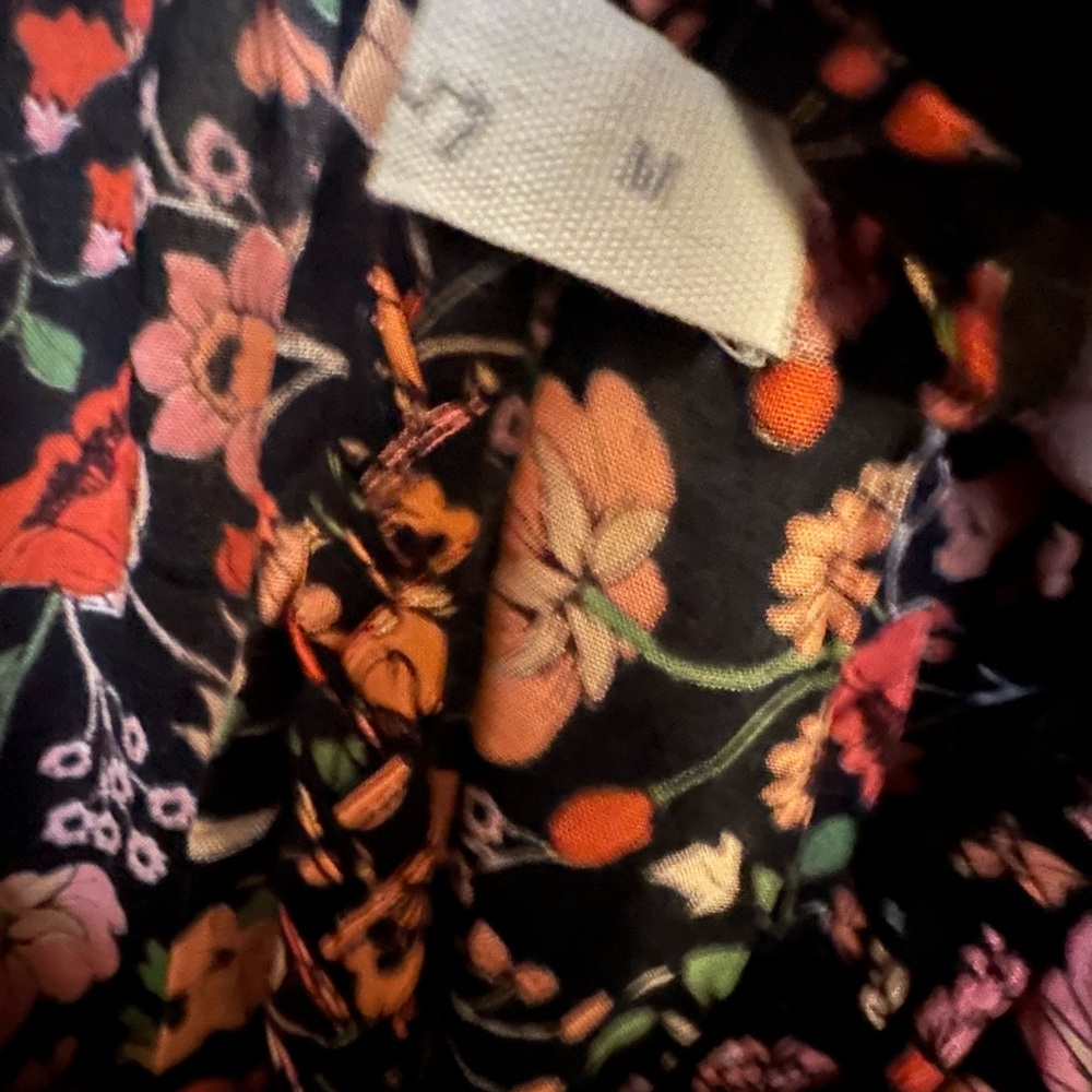 Floral Black Maxi Dress with Puff Sleeves - Picture 6 of 6